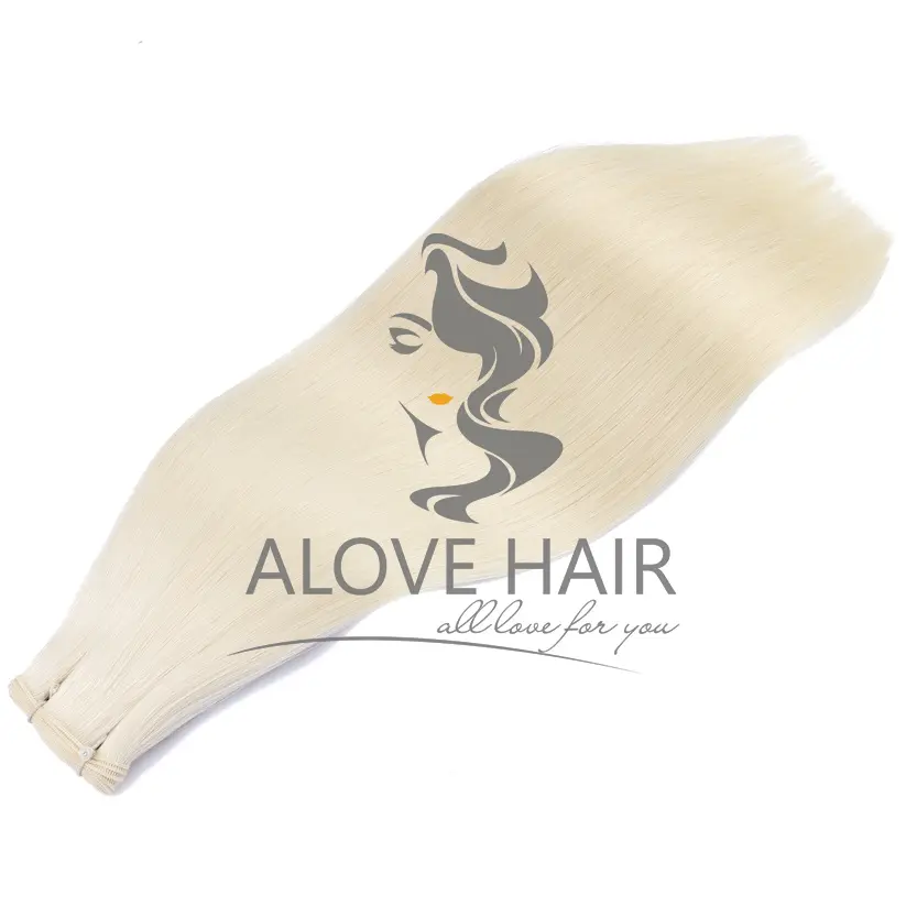 Cuticle intact ash blonde genius wefts for Notth Carolina hair salon and hair stylists