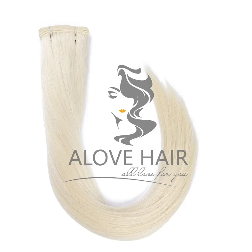 Cuticle intact ash blonde genius wefts for Notth Carolina hair salon and hair stylists