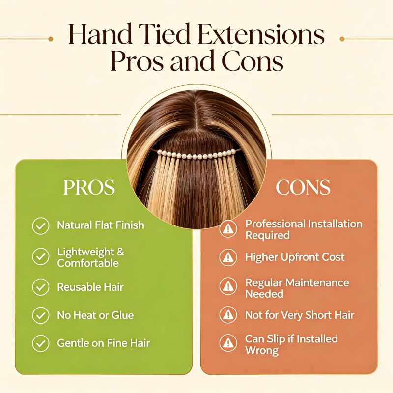 Hand Tied Extensions pros and cons